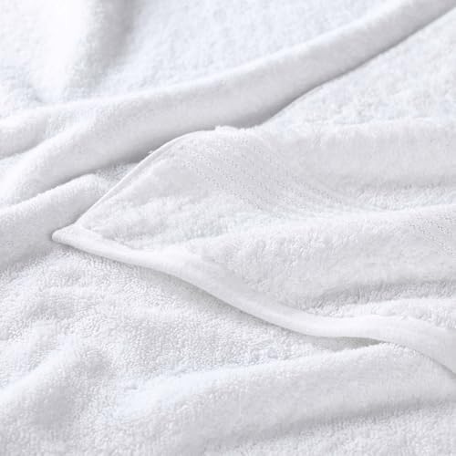 SUPERIOR Egyptian Cotton Bath Towel Set, Home Bathroom Towels, Master, Guest Bath, Decor Essentials, Quick Dry, Absorbent, Large Body Towels, Spa, Hotel, Resort, Adult, Kids, Set of 2, White