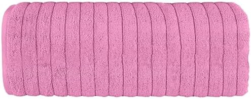 Elegant Comfort 100% Turkish Cotton Corduroy Ribbed Luxury Jumbo Bath Towel Ultra Soft - 35 x 70 Inch - Luxury Spa Premium Hotel Quality Highly Absorbent and Quick Dry Large Bath Towel, Light Pink