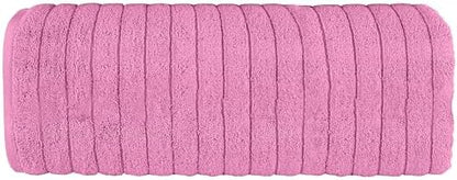 Elegant Comfort 100% Turkish Cotton Corduroy Ribbed Luxury Jumbo Bath Towel Ultra Soft - 35 x 70 Inch - Luxury Spa Premium Hotel Quality Highly Absorbent and Quick Dry Large Bath Towel, Light Pink