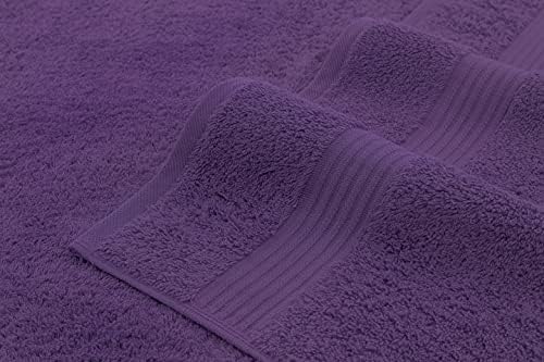 American Veteran Towel, 100% Cotton Turkish 6 Piece Towel Set, Luxury Towels Set of 6 for Bathroom Essentials, 2 Bath Towels 2 Hand Towels 2 Washcloths, Purple