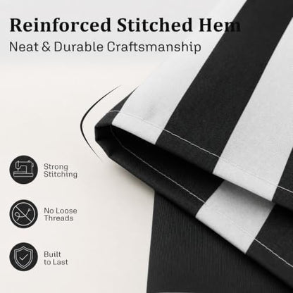 Ohocut Vertical Striped Shower Curtain, Cute Retro Vintage Stripe Bathroom Shower Curtain, Waterproof Polyester Fabric Modern Bath Curtain for Bathroom 72x72 Inches Black and White