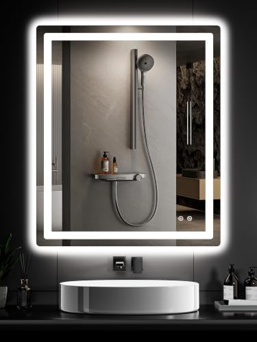 TRAHOME LED Bathroom Vanity Mirror with Lights, 36"x30" Lighted Wall Mirror