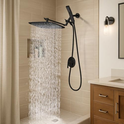 G-Promise All Metal 16" Rain Shower Head with Handheld for Bathroom Upgrade