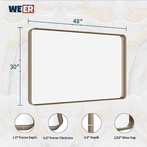 WEER Bronze Bathroom Vanity Mirror 48X30 Inch