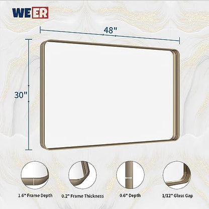 WEER Bronze Bathroom Vanity Mirror 48X30 Inch