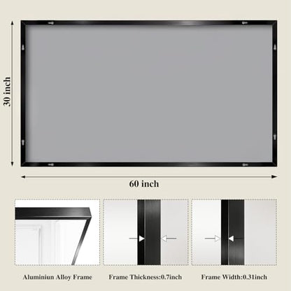 Koonmi Black Mirrors for Wall, 30x60 Inch Bathroom Mirror, Rectangular Wall Mirror for Living Room Bedroom Bathroom, Hangs Horizontally or Vertically