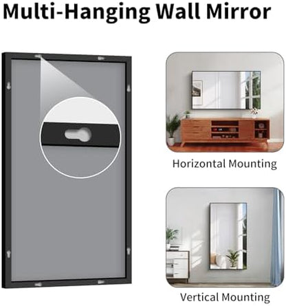 Koonmi Black Bathroom Mirror for Over Sink,Metal Framed 30"x55" Wall Mirror
