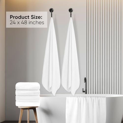 HOMEXCEL 6PK Bath Towel Set, 24x48 in, Absorbent&Quick Dry Towels for Hotel