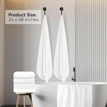 HOMEXCEL 6PK Bath Towel Set, 24x48 in, Absorbent&Quick Dry Towels for Hotel