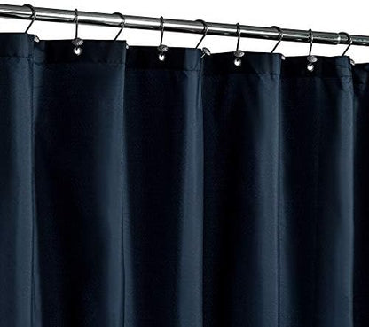 N&Y HOME Fabric Shower Curtain or Liner with Magnets, Navy Blue