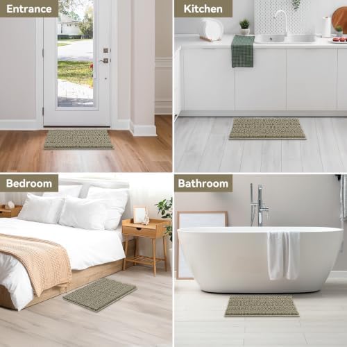 Bcoimo Bath Rug Mat,48x30 High Absorbent Latte Long Bathroom Runner Rugs