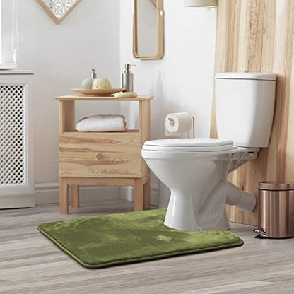 Clara Clark Bathroom Rugs, Velvet Memory Foam Bath Mat, Non-Slip, Machine Washable Bath Rugs - Dries Quickly, Ultra Soft Plush Bath Mats for Bathroom, 20 x 24, Sage Green