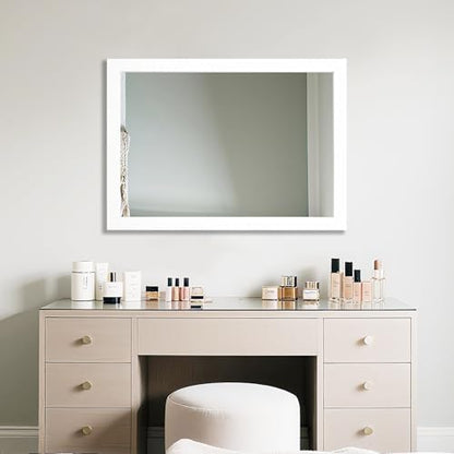 Bathroom Mirror for Over Sink 36x24 Inch Rectangular Wall Mirror, White