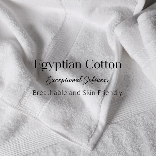 SUPERIOR Egyptian Cotton Ultra Plush & Absorbent, 3 Piece Set, White