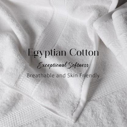 SUPERIOR Egyptian Cotton Ultra Plush & Absorbent, 3 Piece Set, White