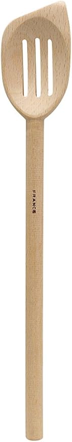 HIC Kitchen French Beechwood Slotted Slanted Spoon, 11.5-Inches
