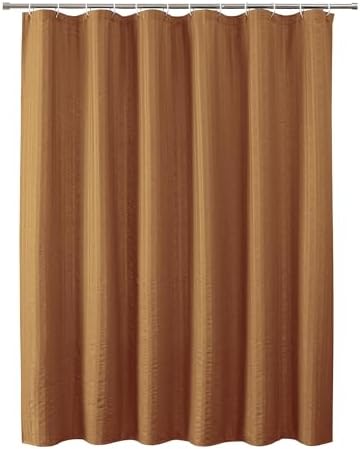 Aiyufeng Gold Shower Curtain for Bathroom, Embossed Textured Fabric Shower Curtain for Bathroom - Soft Cloth & Hotel Spa, Machine Washable, 72X72, Gold