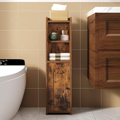 Hzuaneri Bathroom Storage Cabinet, Narrow Toilet Paper Cabinets with Doors
