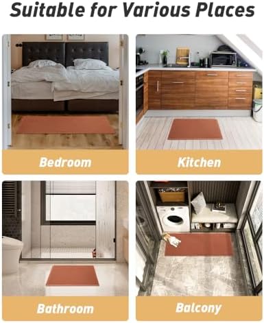 Upgraded Waffle Bath Mat Runner Absorbent Non Slip Bathroom Mat, 2' x 6'