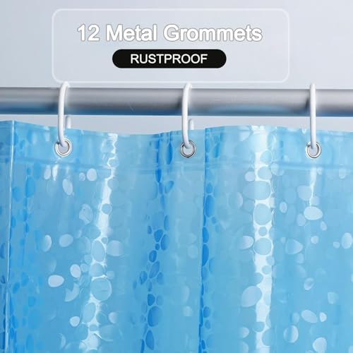 Shower Curtain Liner, 100% Waterproof Eva Shower Curtains with 3 Duty Heavy Bottom Magnets and 12 Rust Proof Grommets, 72x72 Weighted Shower Liner for Shower Stall, Bathtubs