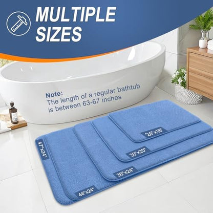 OLANLY Memory Foam Bathroom Rugs 30x20, Absorbent Bath Mat, Cornflower Blue
