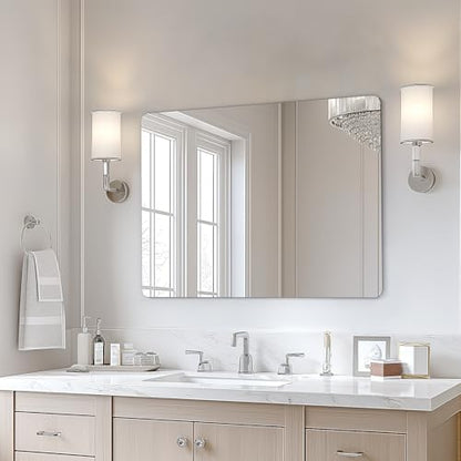 USHOWER Frameless Bathroom Mirror for Over Sink, 40x30 Inch