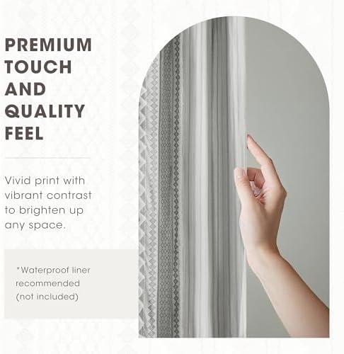 INK+IVY Imani Tufted Chenille 100% Cotton Shower Curtains Machine Washable, Modern Home Bathroom Décor Bathtub Privacy Screen, 72" x 72", Grey | Machine Washable, Boho Tufted Chenille Modern Home Bathroom Decor, Bathtub Privacy Screen, OEKO-TEX Certified