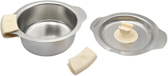 6-Piece Stainless Steel Cookware Set, 304 Food-Grade Nesting Pots and Dual-Use Lids, Stackable Space-Saving Design, All Cooktops Compatible, for Cooking, Baking and Serving