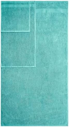 American Veteran Towel, 6 Piece Towel Set for Bathroom, 100% Cotton Turkish Bathroom Towels, 2 Bath Towels 2 Hand Towels 2 Washcloths, Turquoise Blue