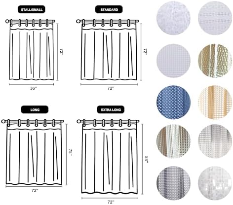 NTBAY EVA Shower Curtain Liner, 72 x 78, 6 Gauge, Clear Water Cube