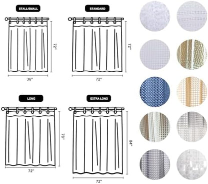 NTBAY EVA Shower Curtain Liner, 72 x 72, 6 Gauge, Clear Checkered