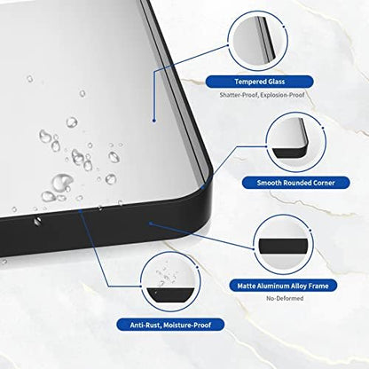 WEER Black Bathroom Vanity Mirror 36X30 Inch