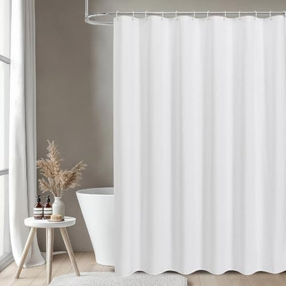 Waterproof Fabric Shower Curtain,No Liner Needed,72x72,White