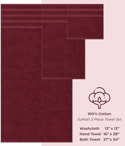 American Soft Linen 100% Cotton Luxury Turkish Towels, 3 Piece Towel Set