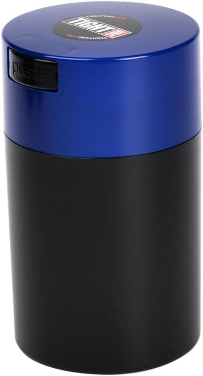 Tightvac 1 oz to 6 ounce - Patented Airtight Container | Multi-use Vacuum Container Works as Smell Proof Containers for Herbs and Dry Goods. Dark Blue Cap &Black Body
