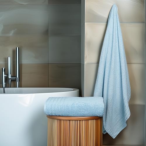 Tens Towels 2 Piece Extra Large Bath Sheets 35 x 70 Inches, Sky Blue