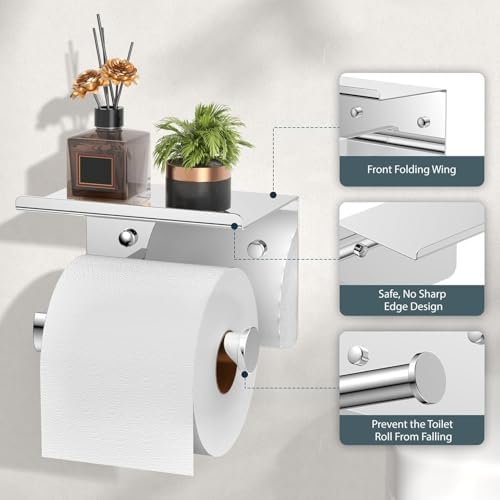 FORIOUS Bathroom Accessories, 5-Piece Bathroom Hardware Set - 24" Towel Bar