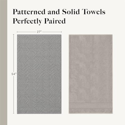 Modern Threads 6 Piece Bath Towel Set – Bathroom Towel Set with 2 Bath Towels, 2 Hand Towels & 2 Washcloths – 100% Cotton, Soft & Absorbent – Waffle (Charcoal)