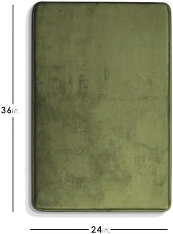 Clara Clark Bathroom Rugs, Velvet Memory Foam Bath Mat, Non-Slip Bath Rugs, Machine Wash, Dries Quickly, Ultra Soft Plush Bath Mats for Bathroom, 24 x 36, Sage Green