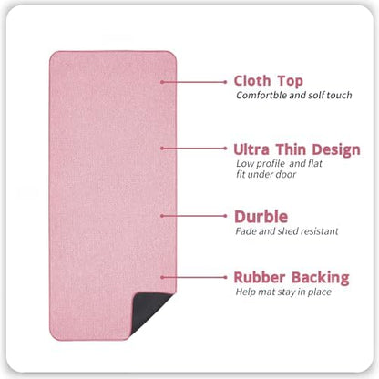 Bosap Bath Mat,Ultra Thin Bathroom Runner Rugs,Large Bath Mats for Bathroom,Quick Dry,Non-Slip,Machine Washable,Low Pile,Bath Rug,Shower Outside,Sink,Home Decor Accessories.Pink,3'x6'(36x72inch)