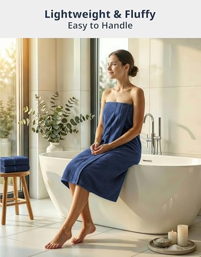 LANE LINEN Towel Set 12 Piece Soft Absorbent Quick Dry 100% Cotton - Navy
