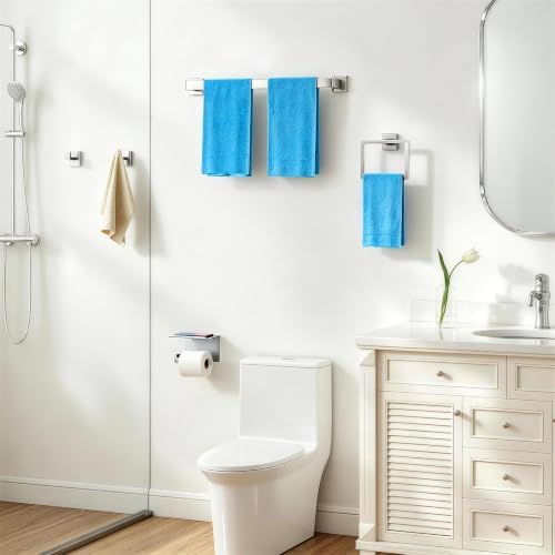 STWWO 10-Piece Bathroom Accessories Hardware Set Brushed Nickel