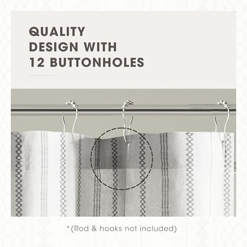 INK+IVY Imani Tufted Chenille 100% Cotton Shower Curtains Machine Washable, Modern Home Bathroom Décor Bathtub Privacy Screen, 72" x 72", Grey | Machine Washable, Boho Tufted Chenille Modern Home Bathroom Decor, Bathtub Privacy Screen, OEKO-TEX Certified