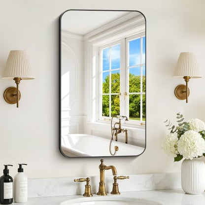 DESBING 18"x30" Bathroom Mirror for Over Sink, Black Framed Wall Mirror