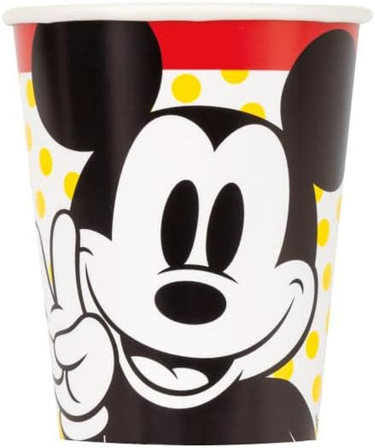Unique Mickey Mouse Birthday Party Supplies Bundle Pack includes Party Paper Cups - 16 Count and 1 Dinosaur Sticker Sheet