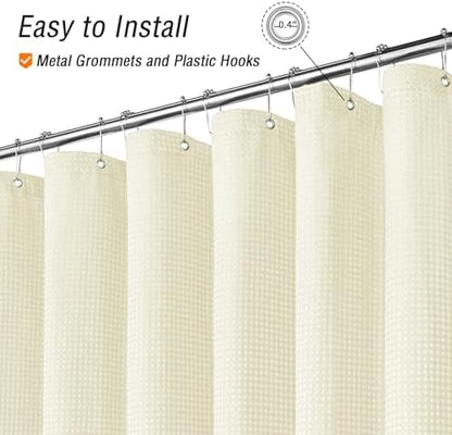 Gibelle Small Stall 230GSM Heavy Duty Ivory Shower Curtain, 36 x 72
