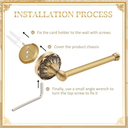 2 Pcs Antique Toilet Paper Holder Hand Towel Ring, Rectangle