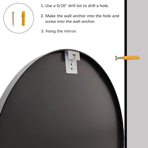 Sunniry Black Bathroom Mirror 30 inch, 2 Pack Wall Mirror,Matte Metal Frame