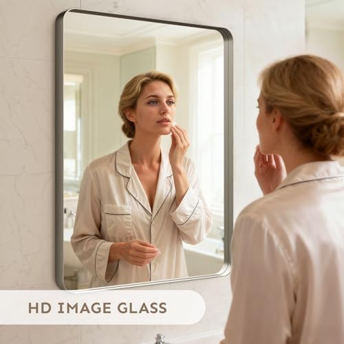 32"x24"Bathroom Vanity Mirror for Wall Aluminum Framed Farmhouse Rectangle