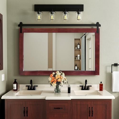 COGOOD Farmhouse Bathroom Mirrors for Over Sink - 30 x 49 Espresso